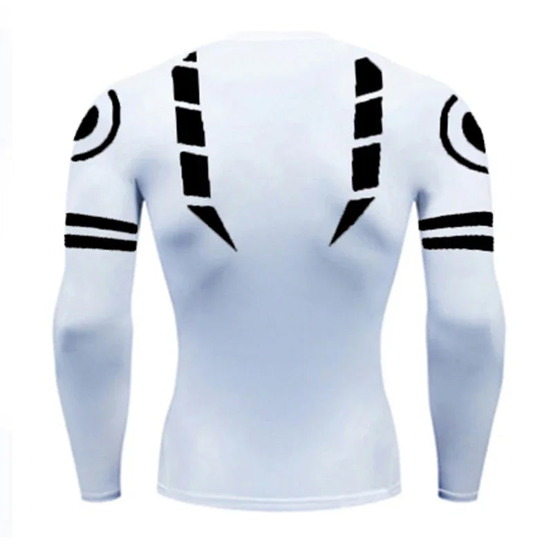 Men's 3D Anime Print Compression Shirt - Long Sleeve Athletic Base Layer