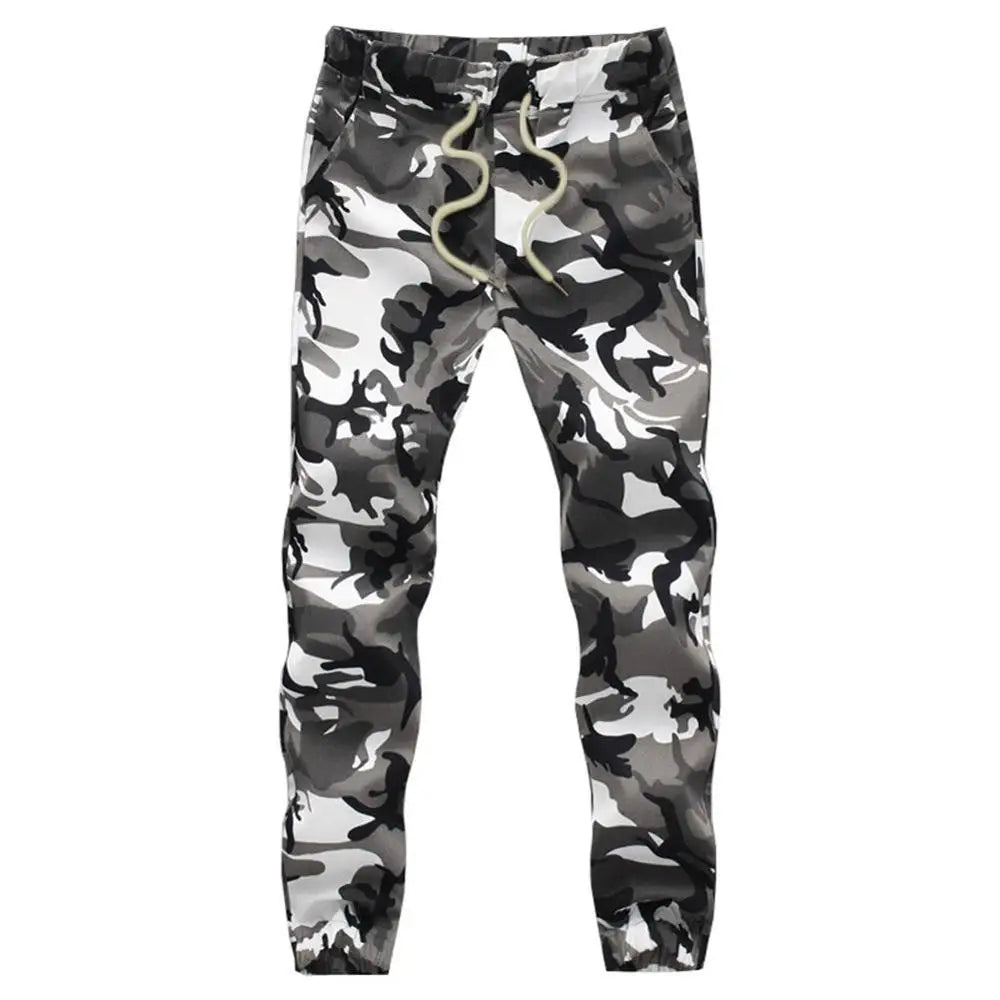 HANQIUCN Camouflage Pure Cotton Jogger Pants For Men - Comfortable Casual Trousers For Spring And Autumn