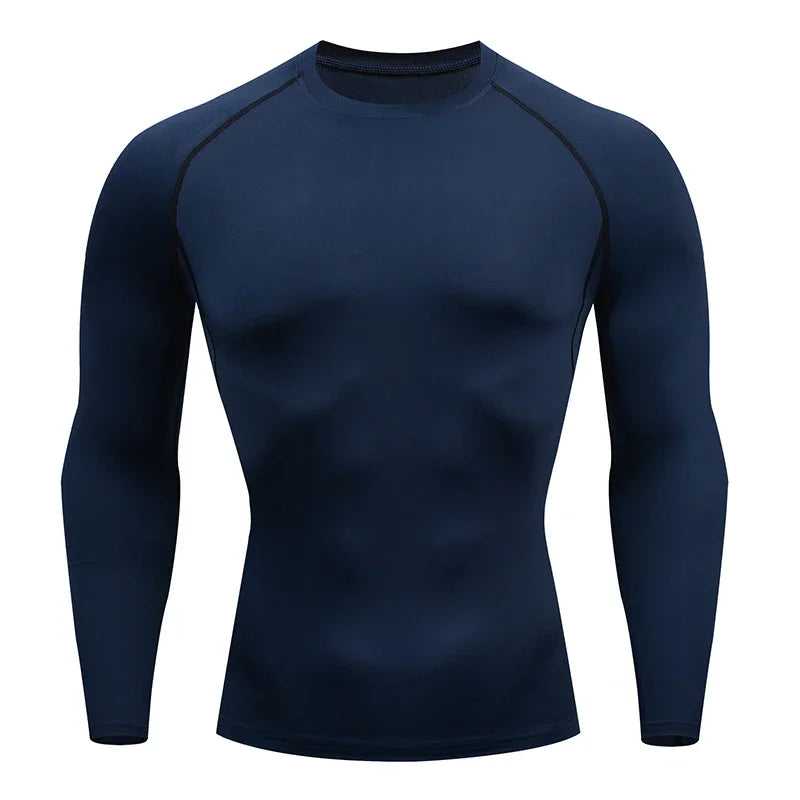 Men's Performance Compression Shirt - Long Sleeve Quick-Dry Athletic Top