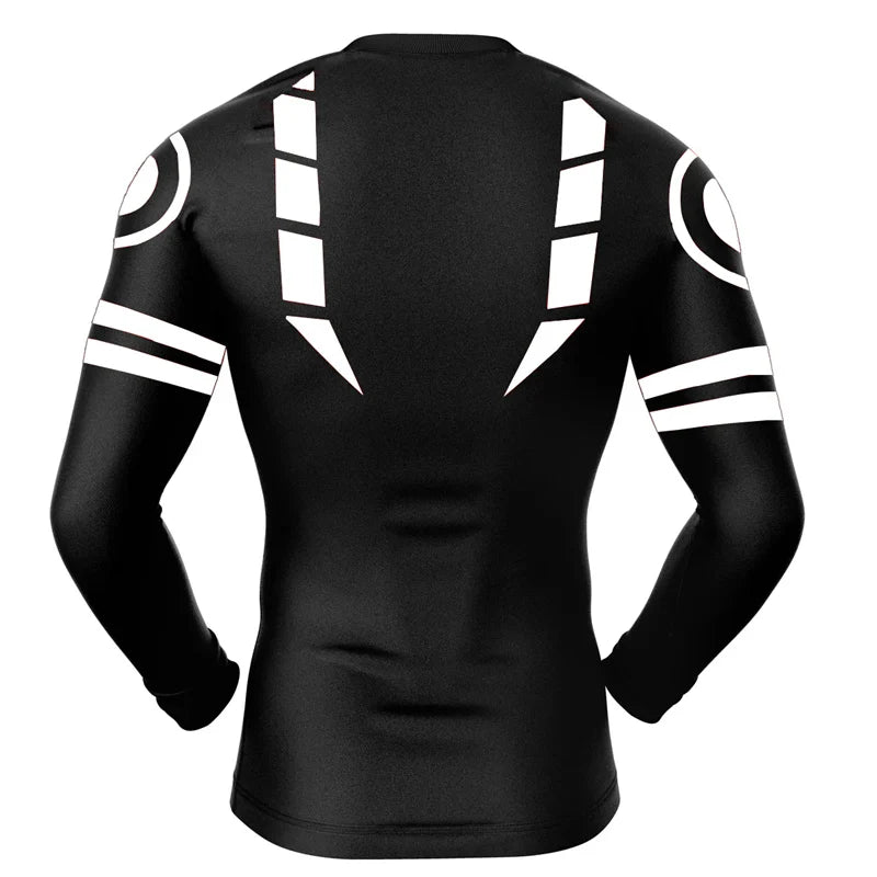 Men's 3D Anime Print Compression Shirt - Long Sleeve Athletic Base Layer