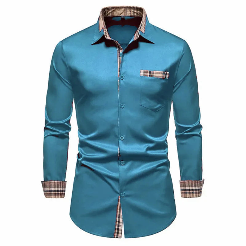 Men's Shirts Formal Shirts Slim Fit Long Sleeve Button Business Office Formal Shirts Pocket Men's Tops New Multicolor XS-6XL