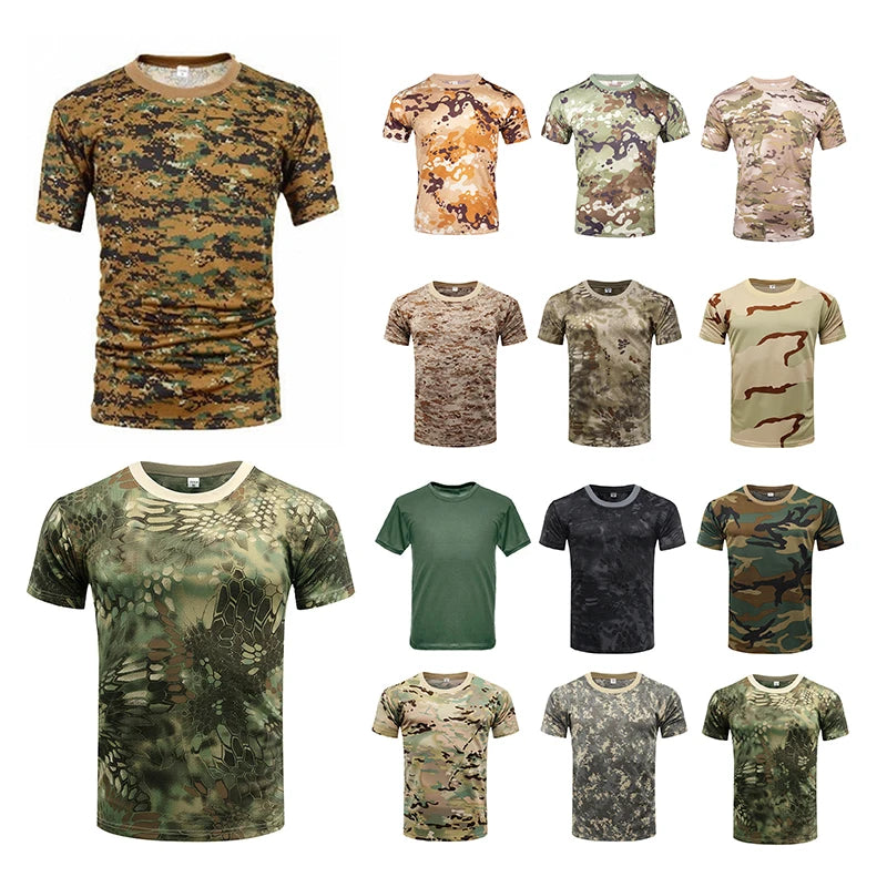 Men's Tactical Camouflage T-Shirt - Quick Dry Performance Tee
