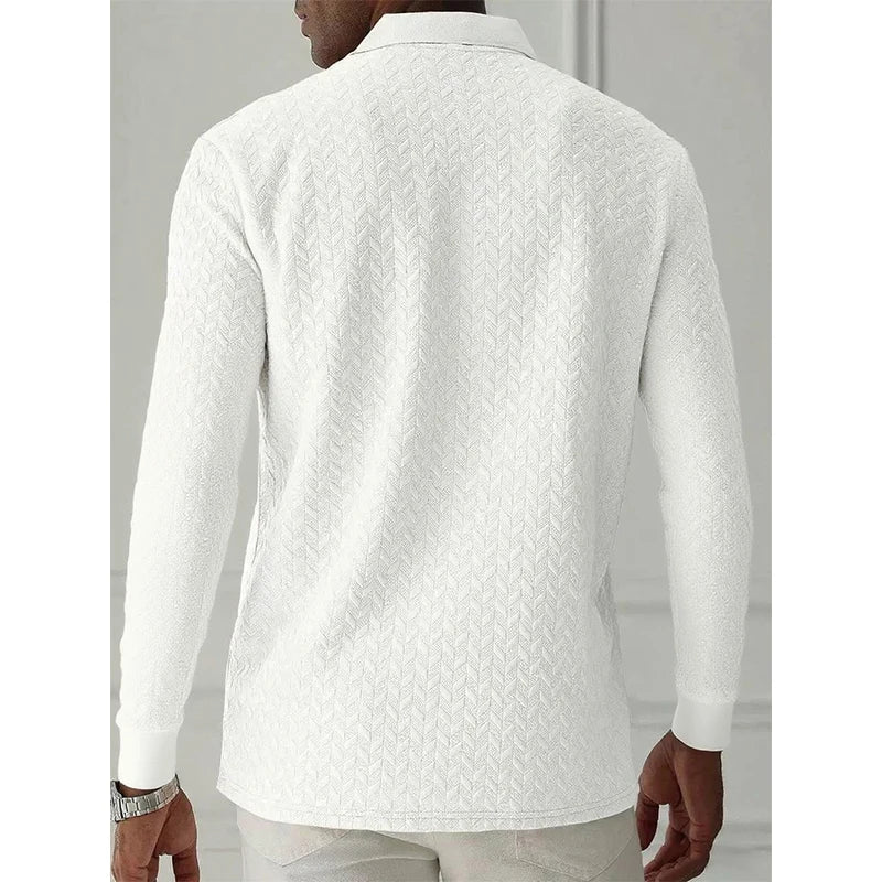 Men's Long Sleeve Business Casual High Quality Polo Shirt