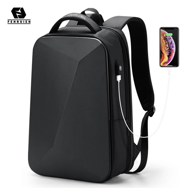 FENRUIEN Anti-Theft Laptop Backpack with USB Charging Port - Water Resistant Business Travel Bag