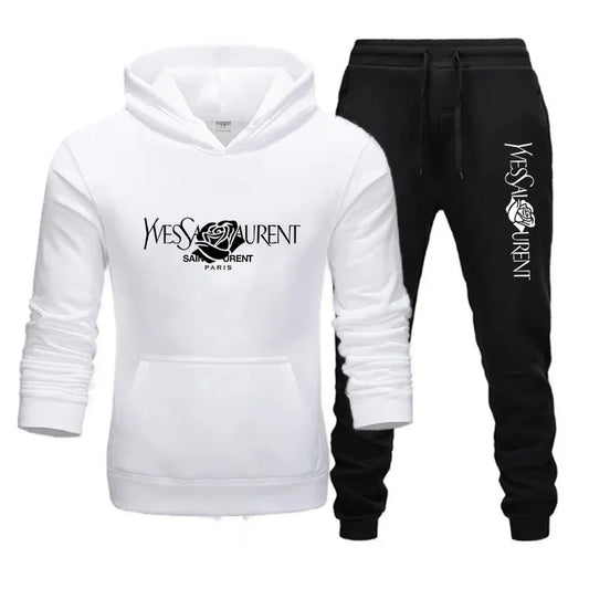 2025 Men's Casual Sports Suit with Hoodie and Sweatpants for Autumn and Winter Outdoor Sports Fashion