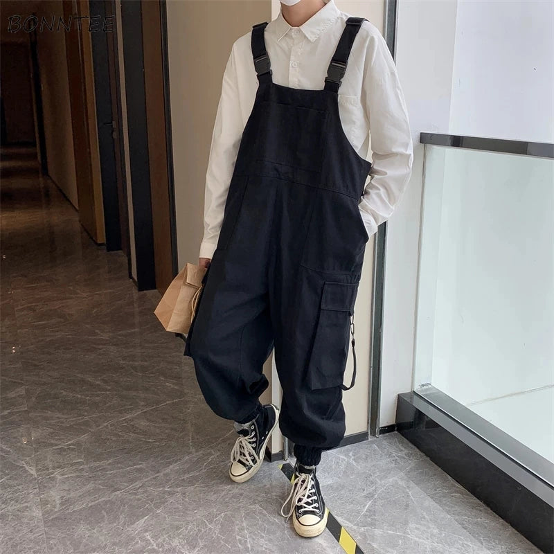 Men's Casual Suspender Jumpsuit Pants - Unisex Streetwear Overalls