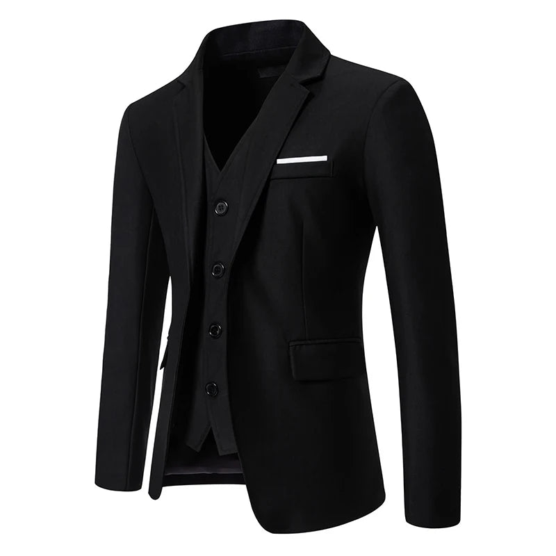 Men's Fashion Gentleman Solid Color Comfortable Business Wedding Casual Banquet Slim Blazer
