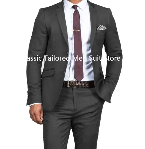 Blue Tuxedo Slim Dark Blue Wedding Business Tailor-Made Suit for Men