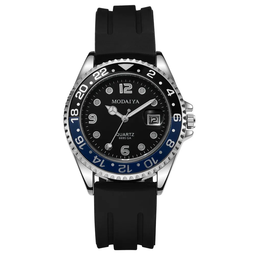 Men's Luminous Quartz Sports Watch with Silicone Strap