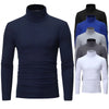 Men's High Neck Long Sleeve Solid Color Fashion T-Shirts Slim-Fit Tops