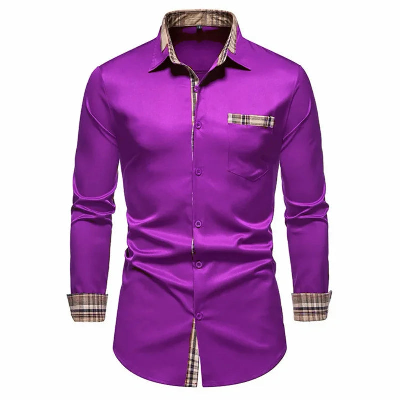 Men's Shirts Formal Shirts Slim Fit Long Sleeve Button Business Office Formal Shirts Pocket Men's Tops New Multicolor XS-6XL