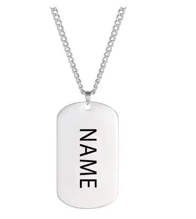ZHHBEIFYCN Custom Military Army Dog Tag Necklace Stainless Steel Personal Name Chain - Engraved Identity For Soldiers