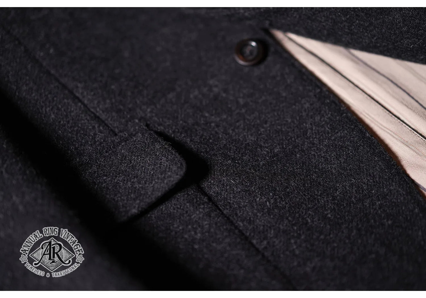 Retro Black Tweed Suit Wool Casual Blazer for Men