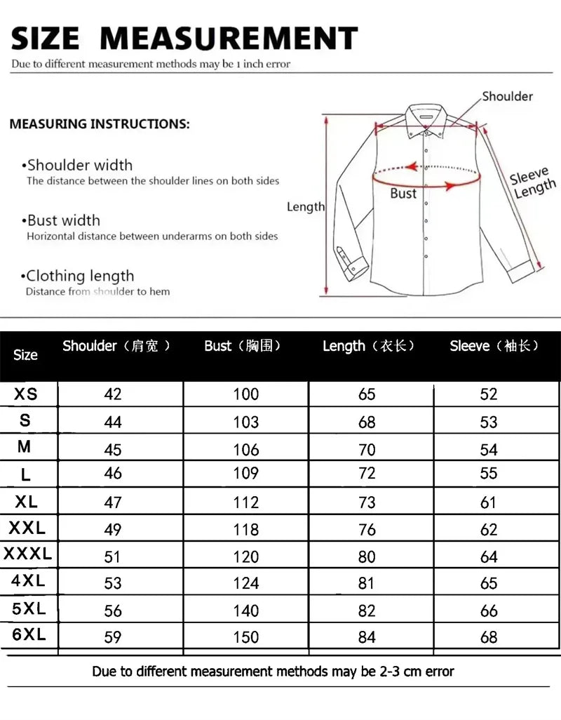 Men's Shirts Formal Shirts Slim Fit Long Sleeve Button Business Office Formal Shirts Pocket Men's Tops New Multicolor XS-6XL