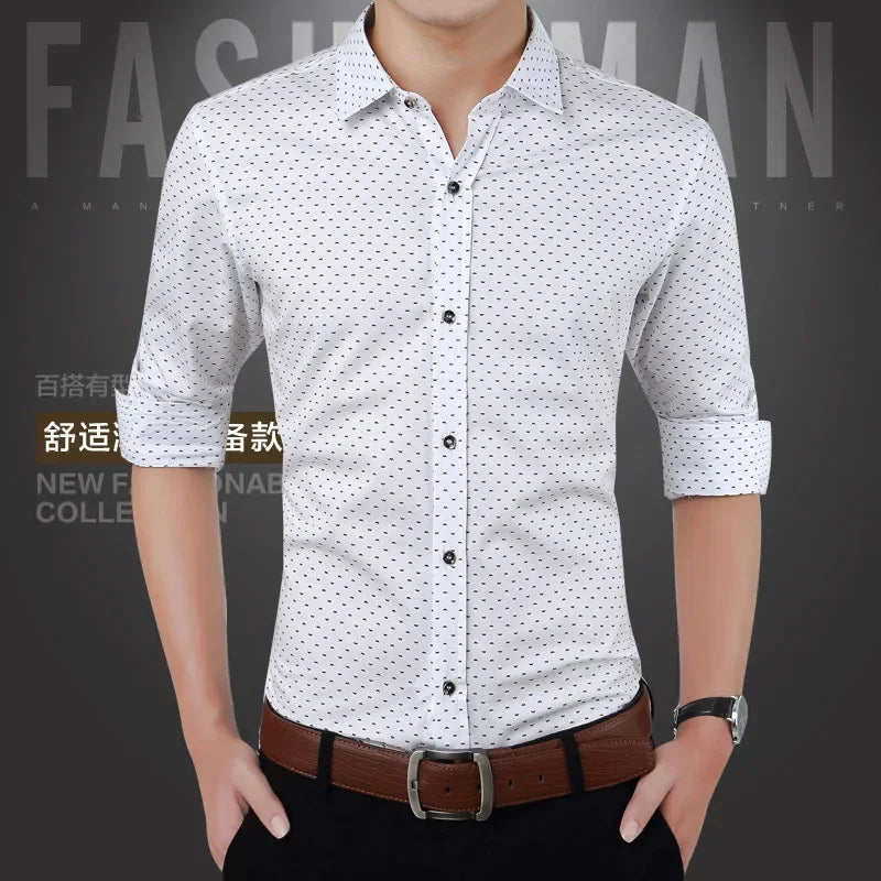 Men's Floral Dress Shirt - Slim Fit Long Sleeve