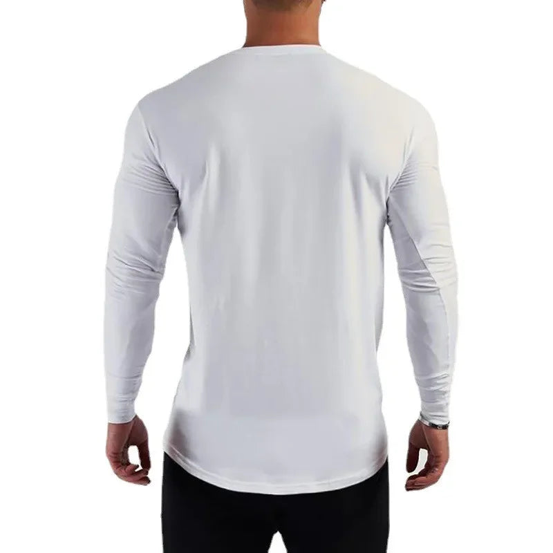 Men's Long Sleeve Performance T-Shirt - Breathable Cotton Gym & Fitness Wear