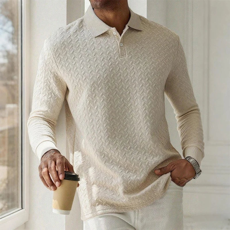 Men's Long Sleeve Business Casual High Quality Polo Shirt