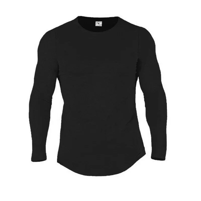 Men's Long Sleeve Performance T-Shirt - Breathable Cotton Gym & Fitness Wear