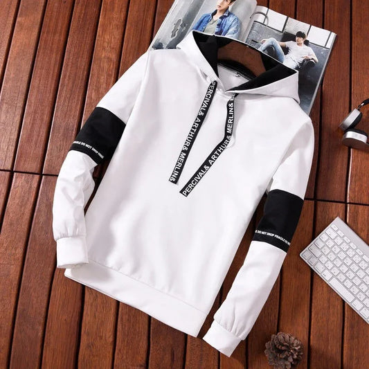 Men's Casual Letter Print Hoodie - Long Sleeve Pullover Sweatshirt