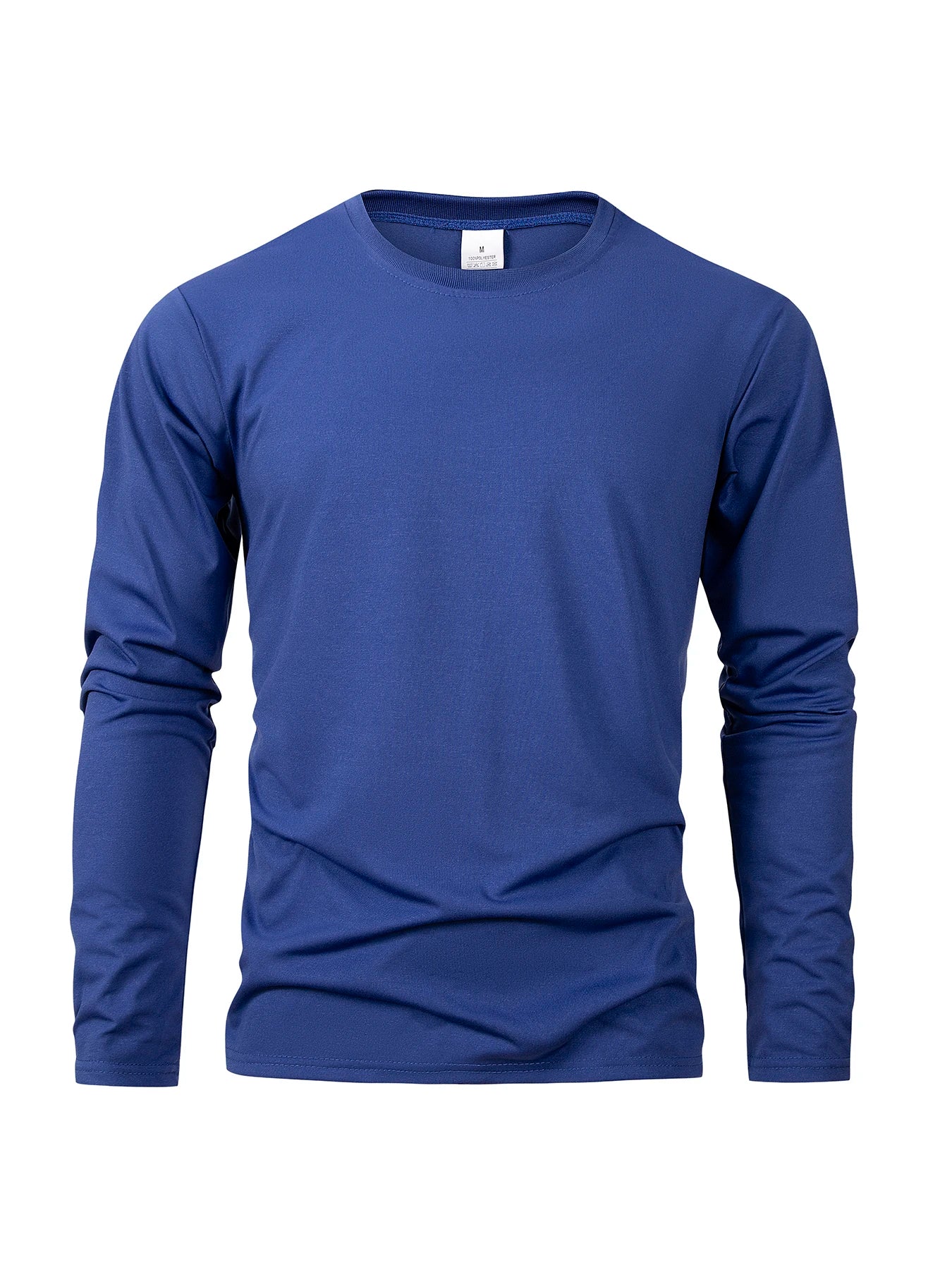 Men's Long Sleeve Casual Round Neck T-Shirts Moisture Wicking Sports Tees Male Tops