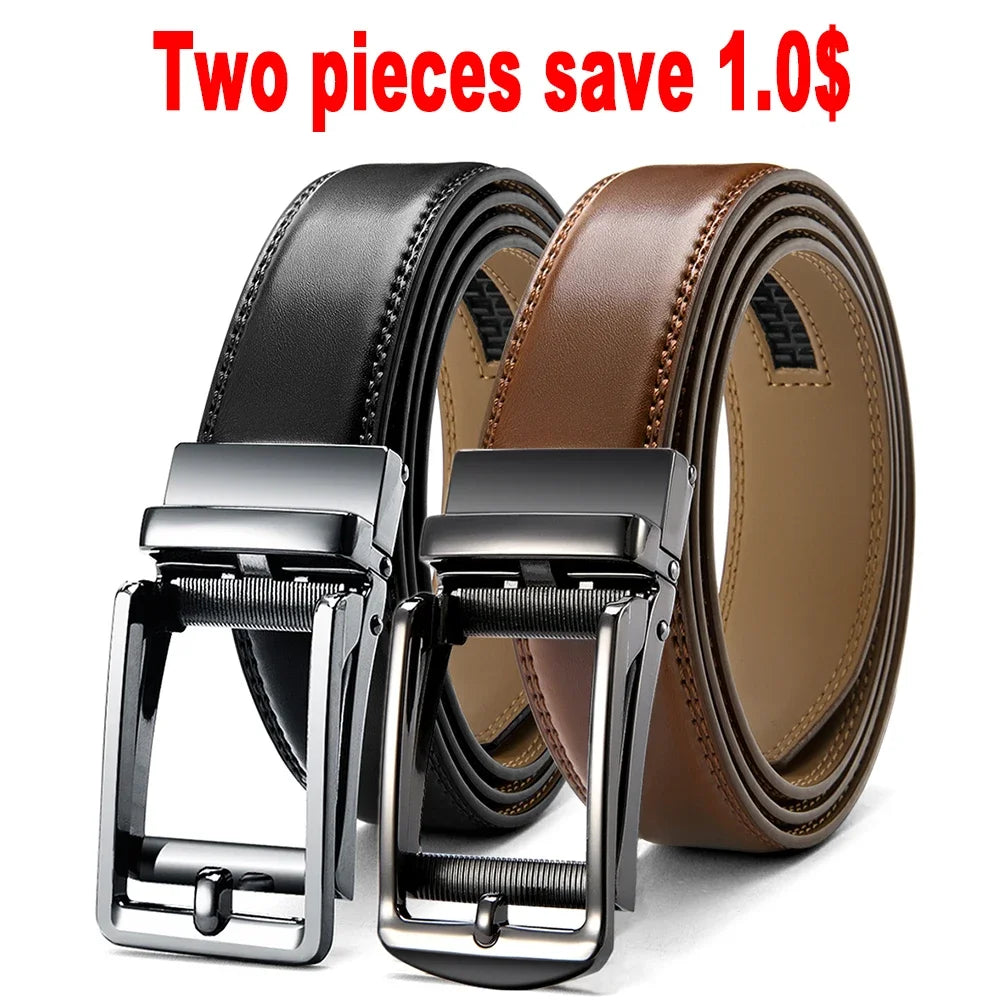 Men's Automatic Buckle Genuine Leather Belt