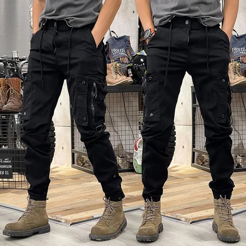 Men's Tactical Cotton Cargo Pants - Multi-Pocket Casual Trousers