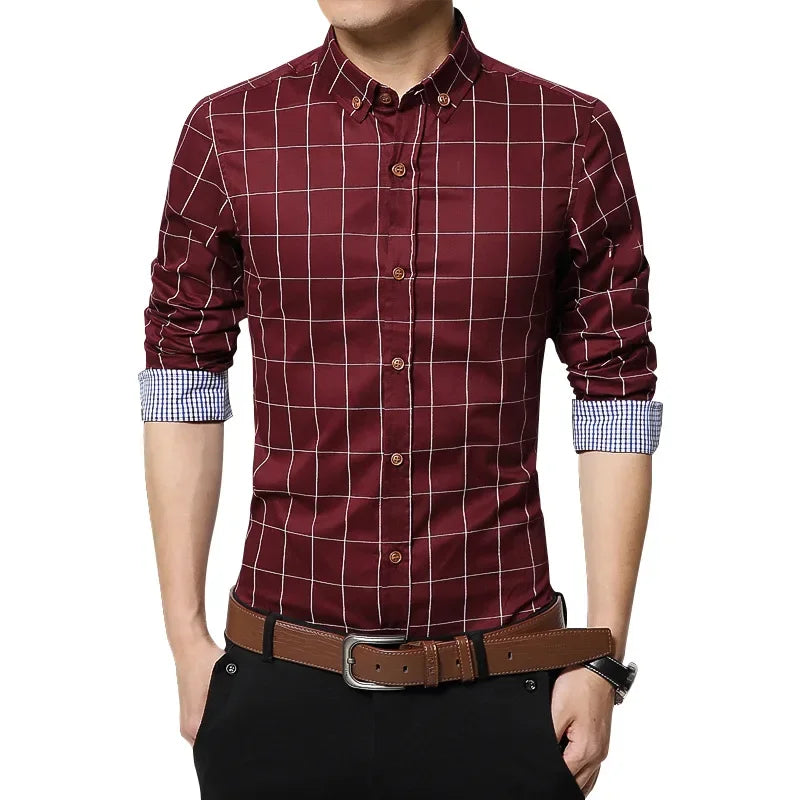 Men's Floral Dress Shirt - Slim Fit Long Sleeve