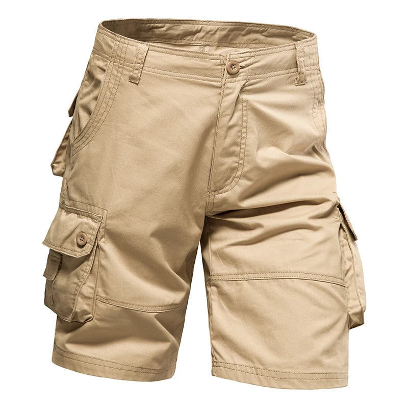 Men's Multi-Pocket Cargo Shorts - Cotton Outdoor & Beach Wear