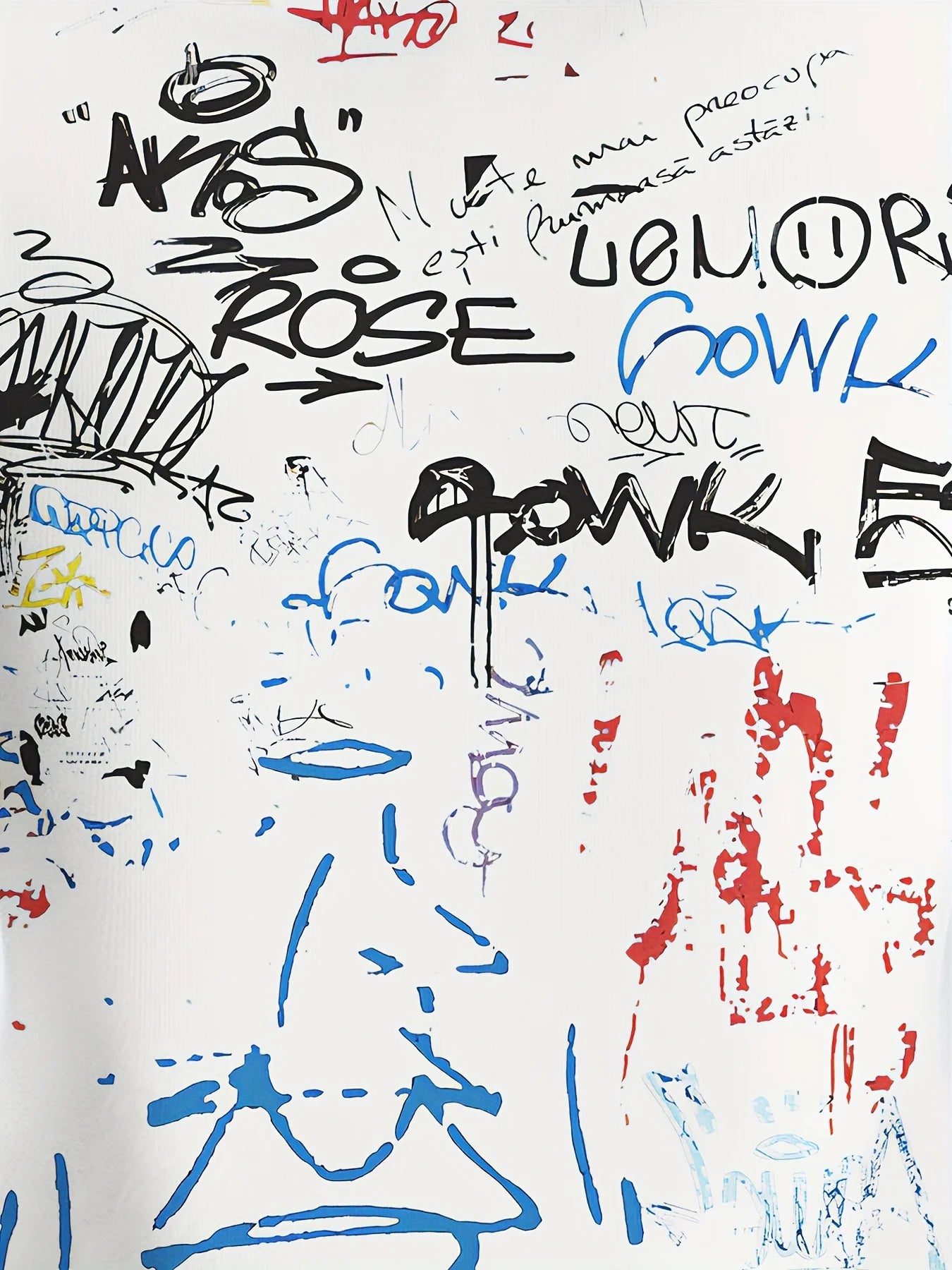 Men's Graffiti Print Hooded Sweatshirt - Urban Street Style