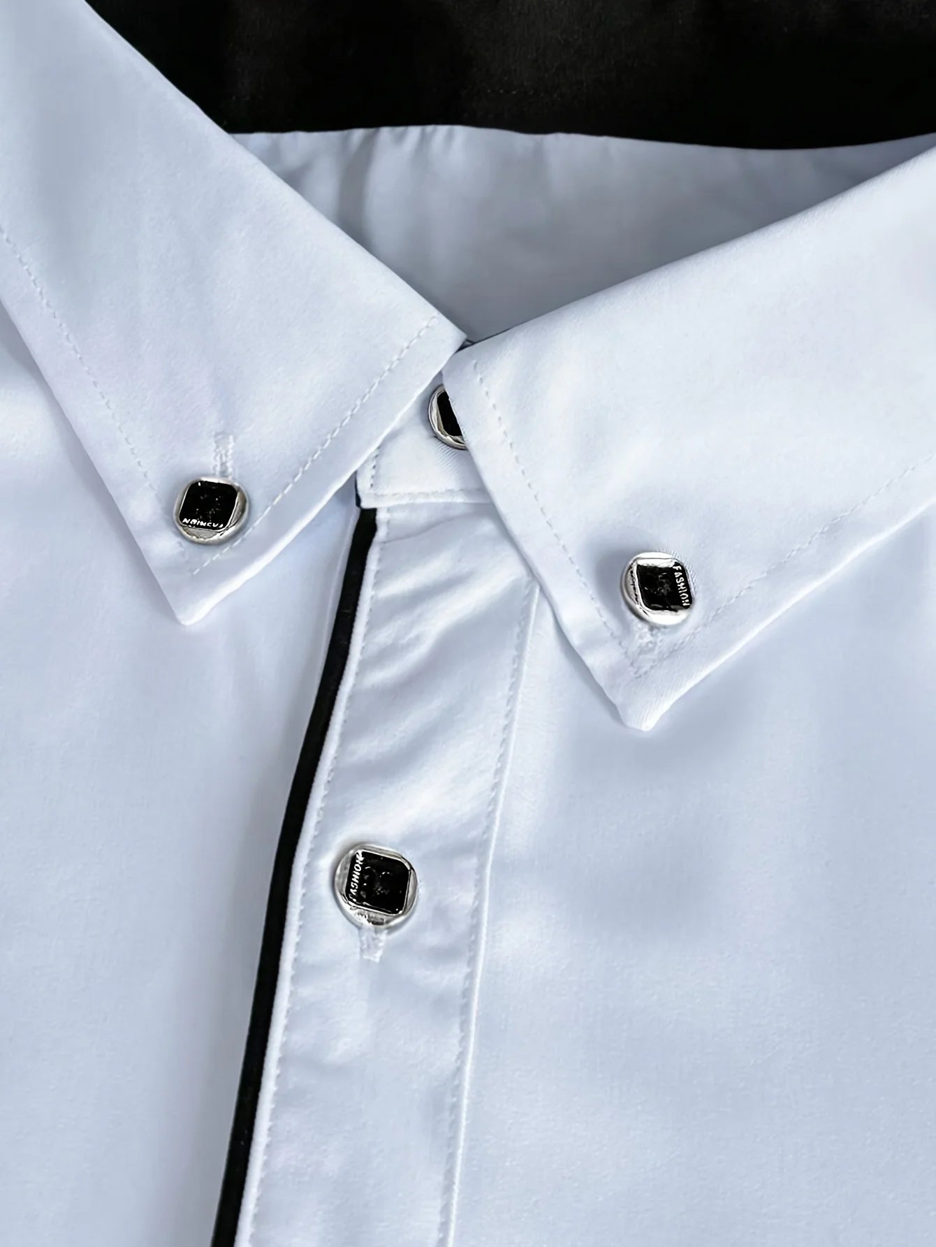 FGKKS Men's Professional Patchwork Dress Shirt - Long Sleeve Business Casual