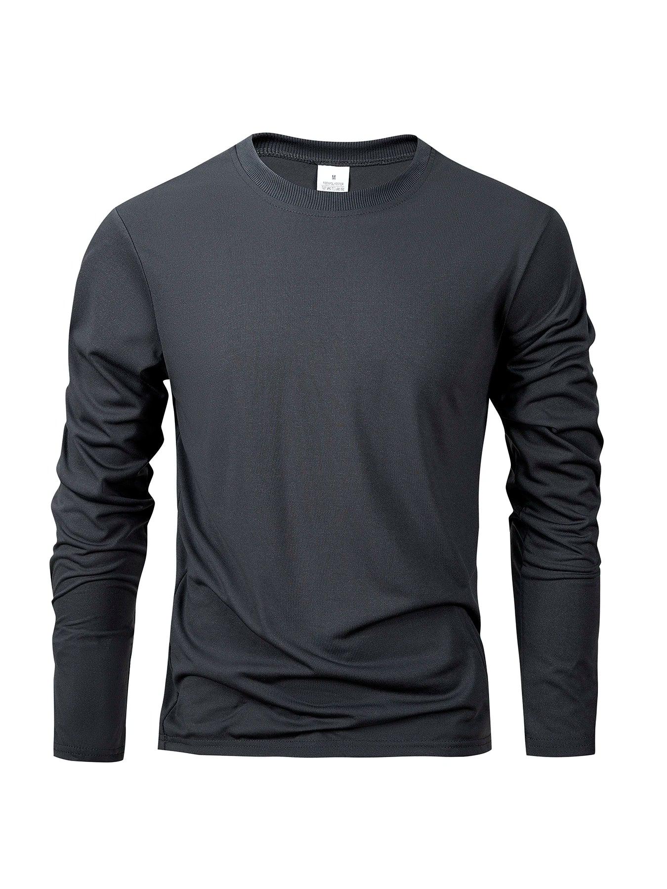 Men's Long Sleeve Casual Round Neck T-Shirts Moisture Wicking Sports Tees Male Tops