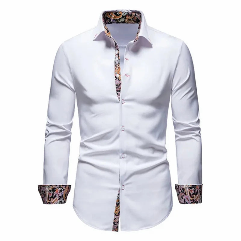 Men's Shirts Formal Shirts Slim Fit Long Sleeve Button Business Office Formal Shirts Pocket Men's Tops New Multicolor XS-6XL