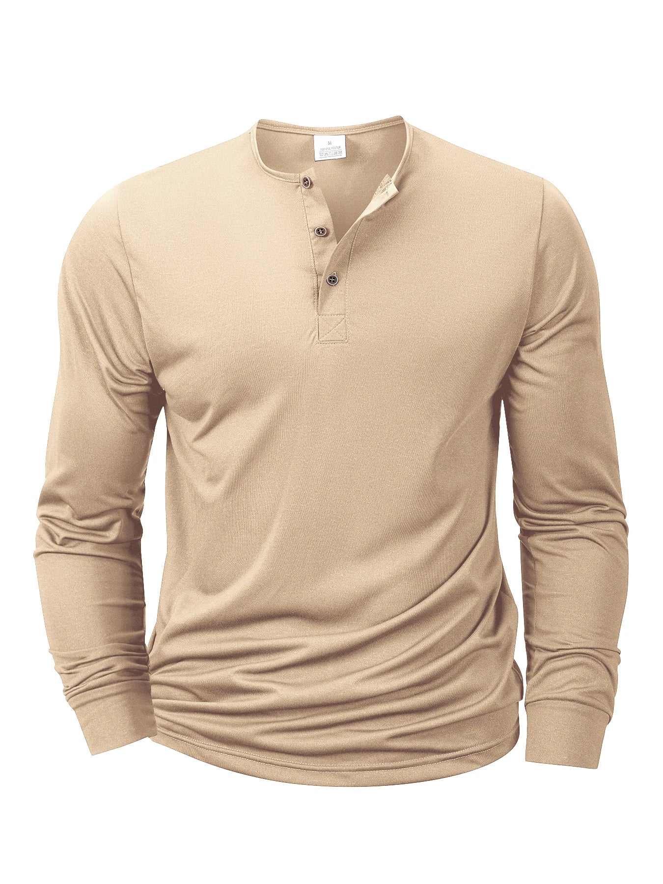 Men's Long Sleeve Henley Neck T-Shirt Slim Fit Cozy Top