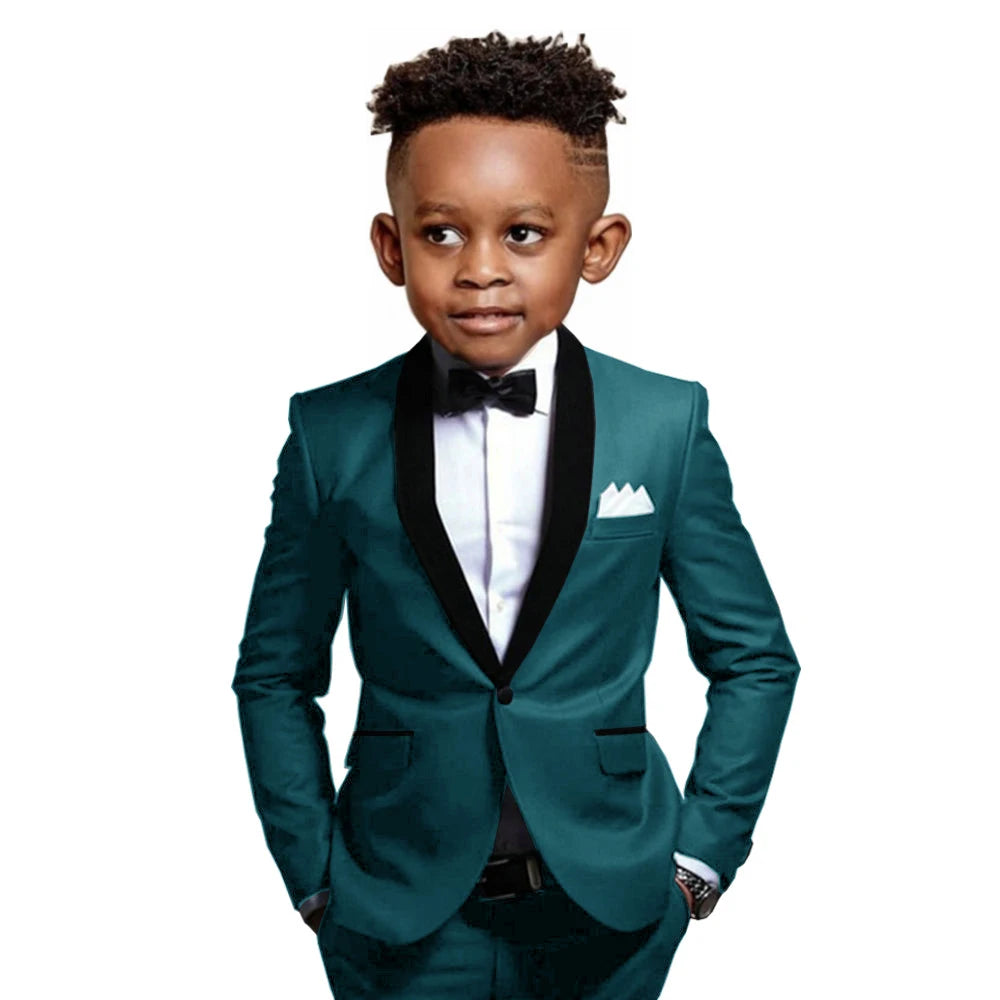 Boys Suit 2-16 Years Old Jacket Pants 2 Piece Set Wedding Tuxedos Kids Formal Party Clothes Customized