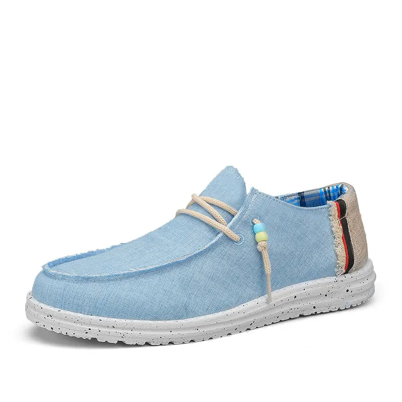 Men's Canvas Boat Shoes - Lightweight Slip-On Loafers