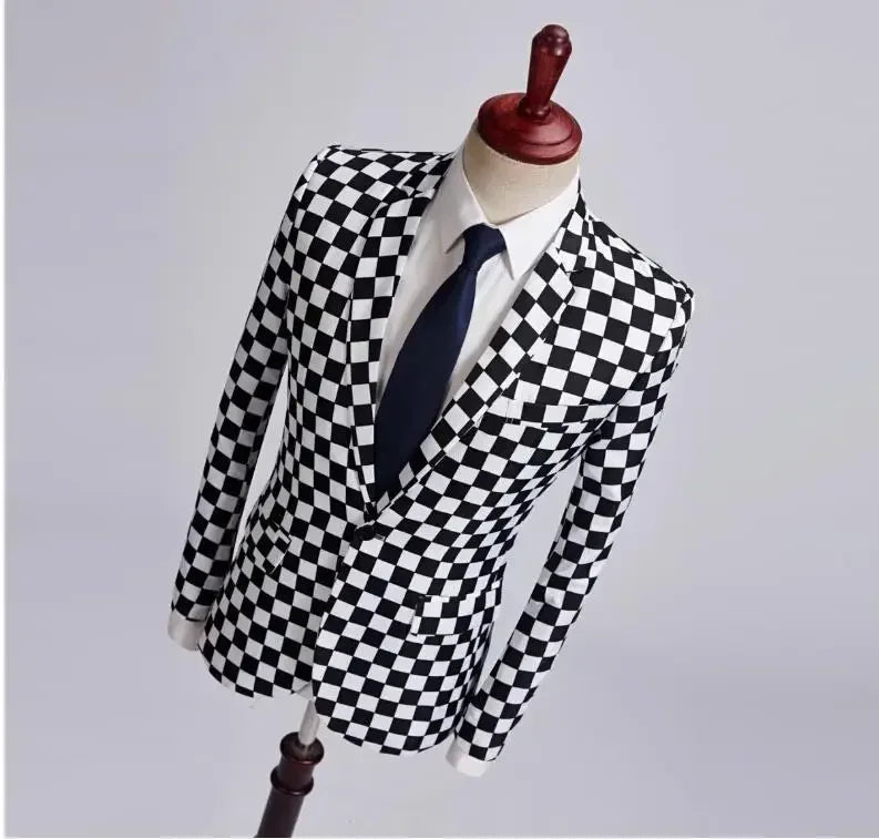 Party Short Stamp Men's Jackets Printed Cropped Coat Elegant Fashionable Simple Breasted