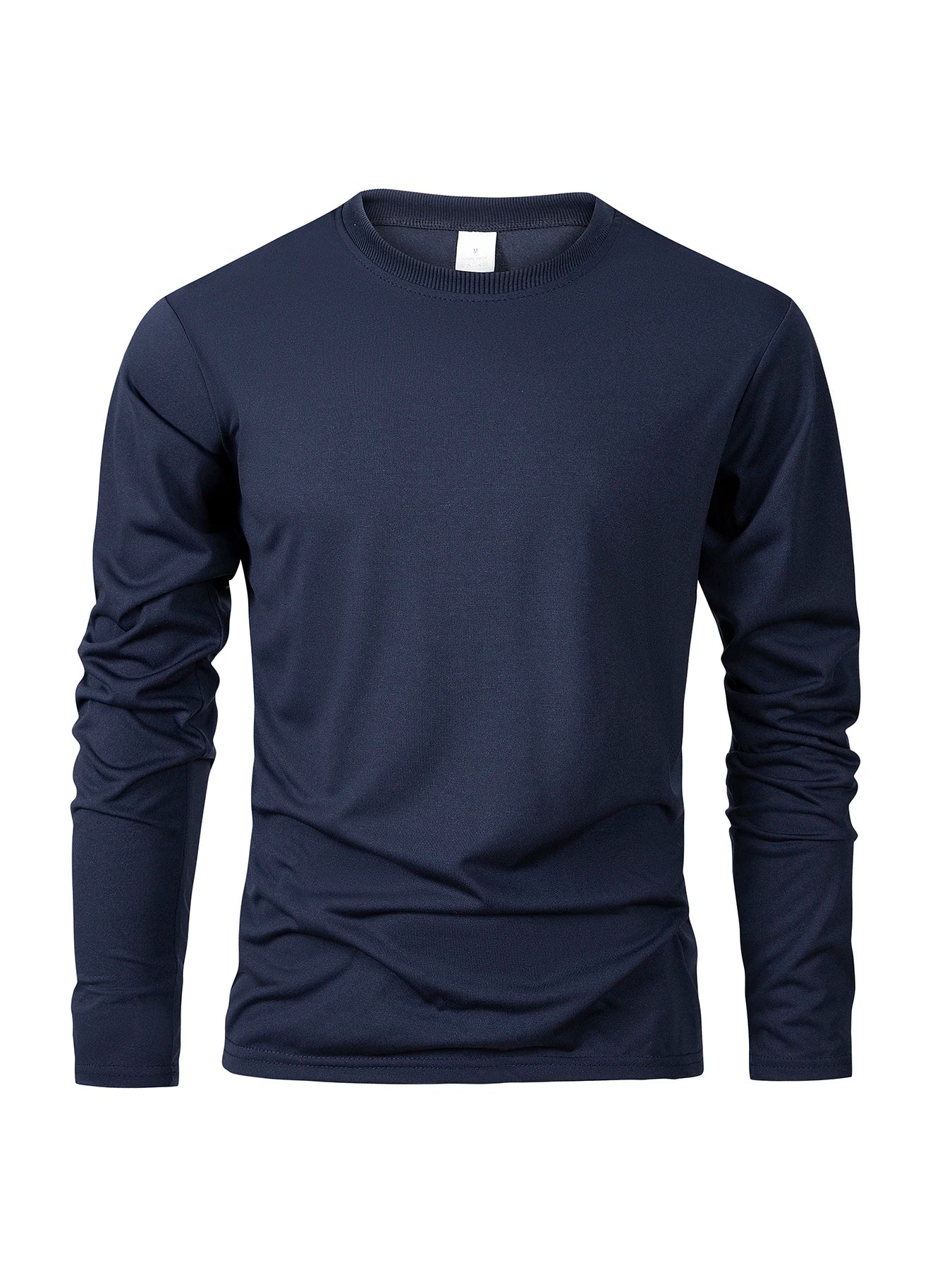 Men's Long Sleeve Casual Round Neck T-Shirts Moisture Wicking Sports Tees Male Tops
