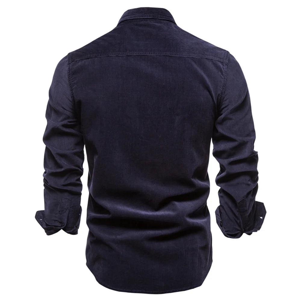 Men's Cotton Velour Business Casual Shirt