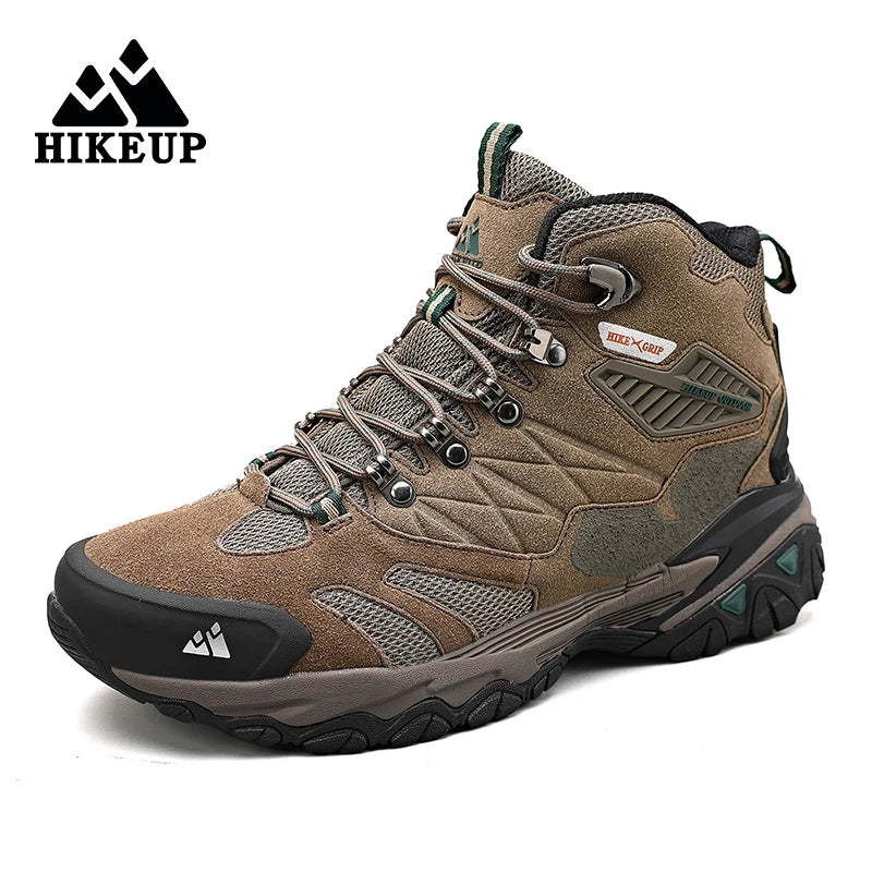 Men's High-Top Hiking Boots - Leather Outdoor Trekking Shoes for Winter