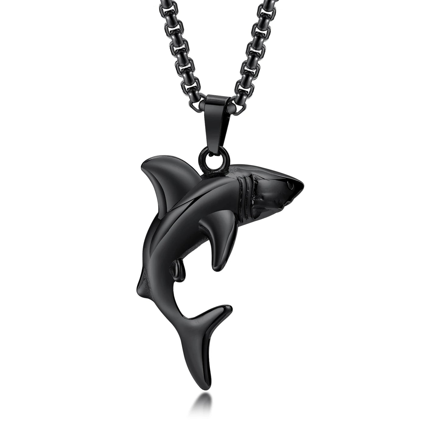 VNOX Stainless Steel Shark Pendant Necklace for Men
