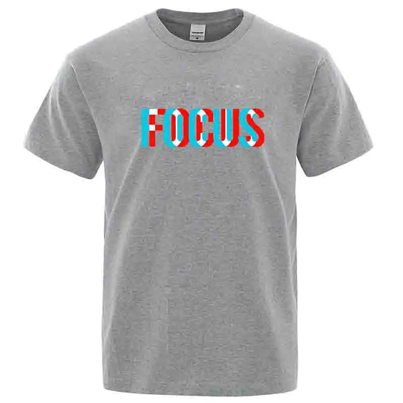 Summer Men's T-shirt High Quality 100% Cotton Loose Focus Print Men Top Casual Loose O-neck Men Short Sleeve T-shirt Male Tees