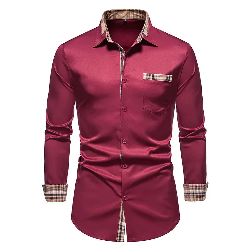 Men's Shirts Formal Shirts Slim Fit Long Sleeve Button Business Office Formal Shirts Pocket Men's Tops New Multicolor XS-6XL