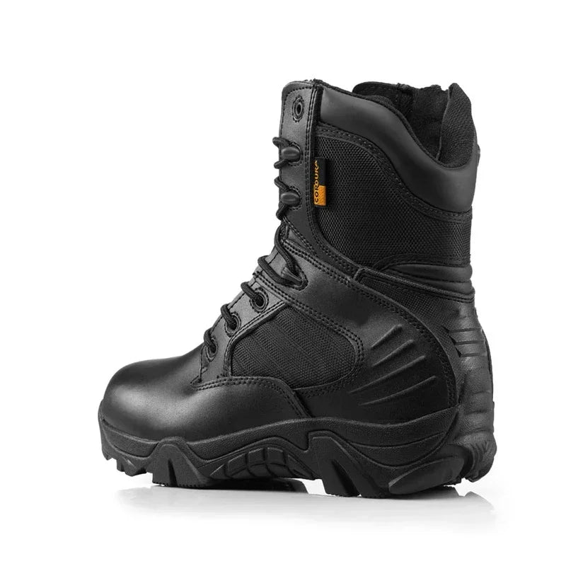 TOMITANY Men's Tactical Ankle Boots - Winter Leather Combat Work Boots