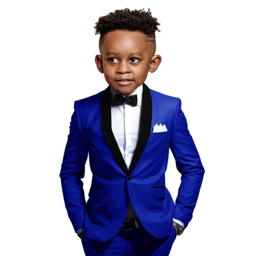 Boys Suit 2-16 Years Old Jacket Pants 2 Piece Set Wedding Tuxedos Kids Formal Party Clothes Customized