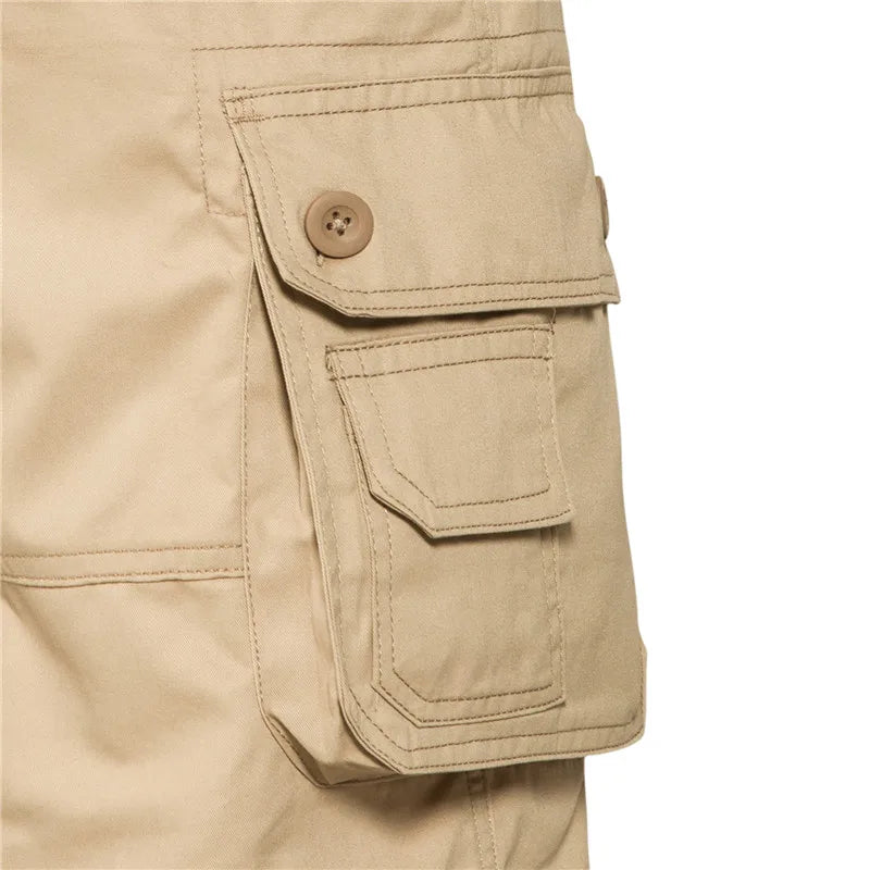 Men's Multi-Pocket Cargo Shorts - Cotton Outdoor & Beach Wear