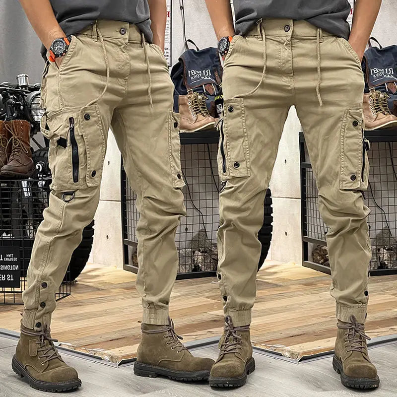 Men's Tactical Cotton Cargo Pants - Multi-Pocket Casual Trousers