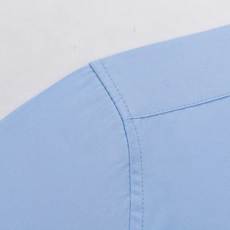 Men Formal Shirt Long Sleeve Office Solid Color Anti-Wrinkle Long Sleeve Shirt Men Casual Fashion Business Office White Shirt