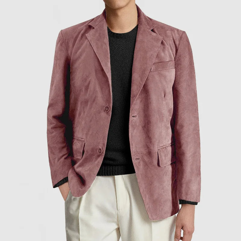 Men Blazers Coat Suits Office 2025 Autumn Outerwear Double Buttons Turn Down Collar Pockets Business Casual Blazer Suit Jacket