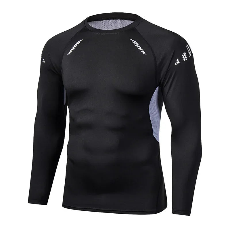 Men's Performance Compression Shirt - Long Sleeve Quick-Dry Athletic Top