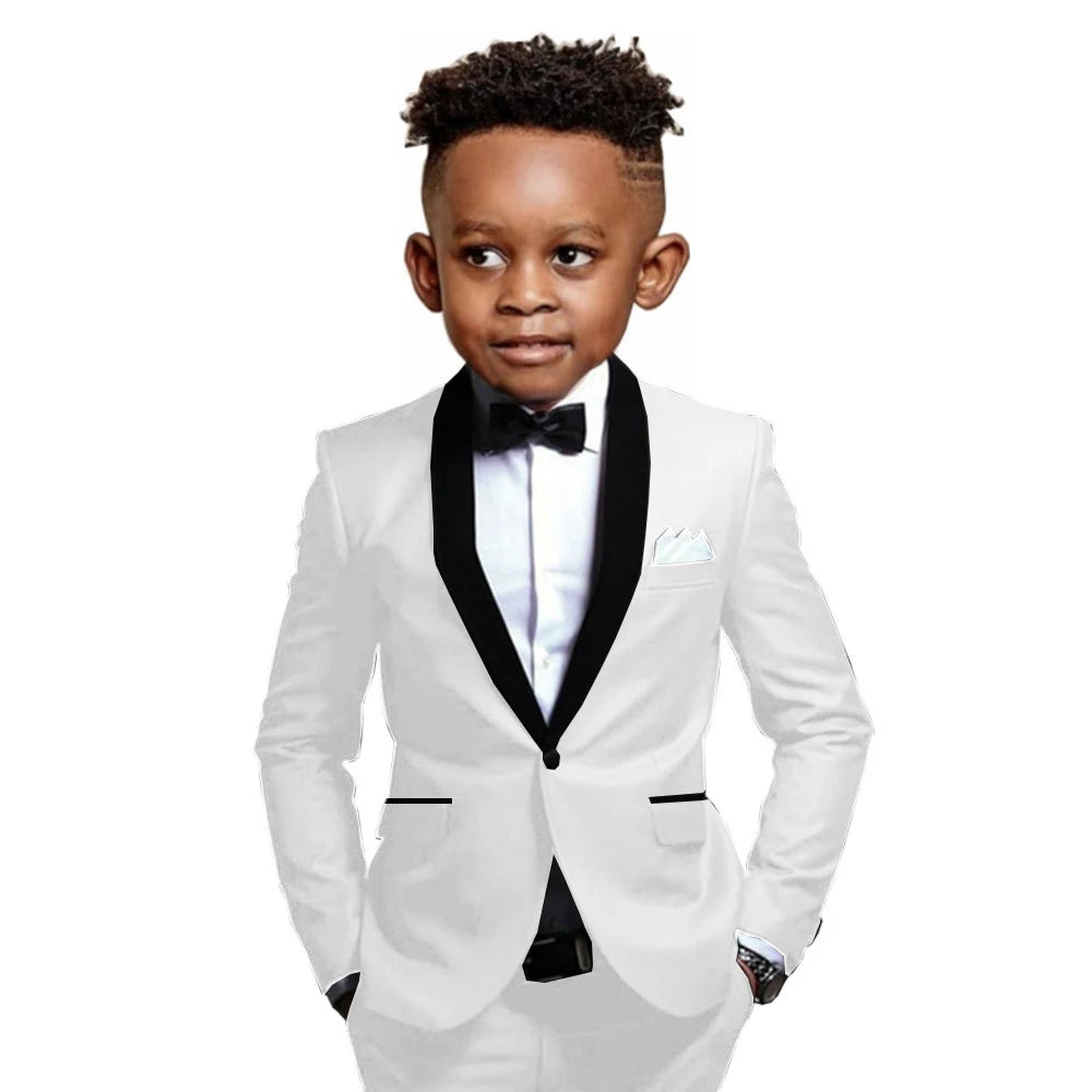 Boys Suit 2-16 Years Old Jacket Pants 2 Piece Set Wedding Tuxedos Kids Formal Party Clothes Customized
